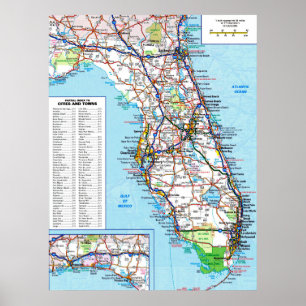 " USA: 2015/today Florida - Detailed map Poster