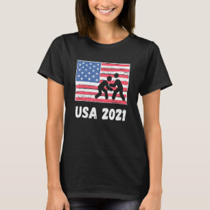 Usa 2021 Wrestling Retro American Tokyo 2021 Summe T-Shirt