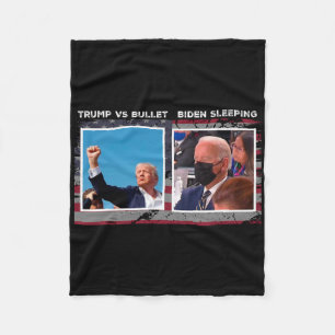 Usa 2024 Election Campaign trump Vs Bullet  Fleece Blanket