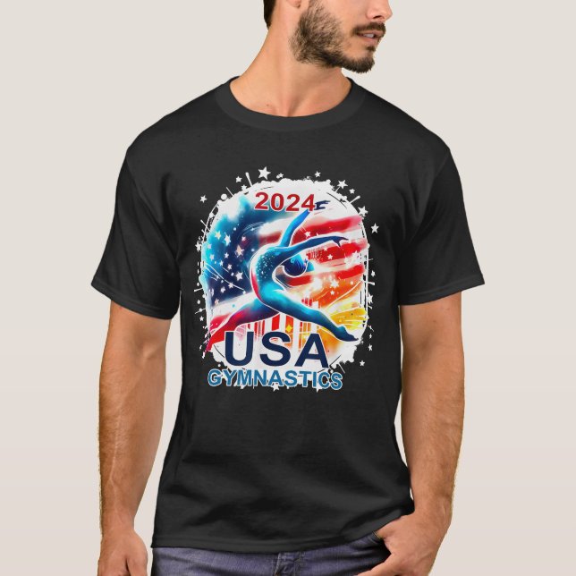 Usa 2024 Games United States Gymnastics America 20 T-Shirt (Front)