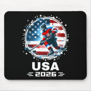 Usa 2026 Hockey American Flag Women Men Kids Hocke Mouse Mat