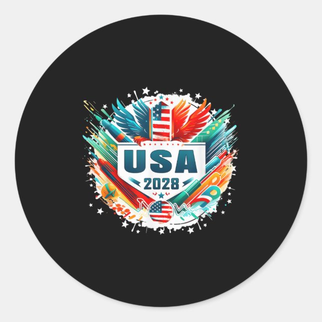 Usa 2028 Go United States Srt Usa Team 2028 Usa  Classic Round Sticker (Front)