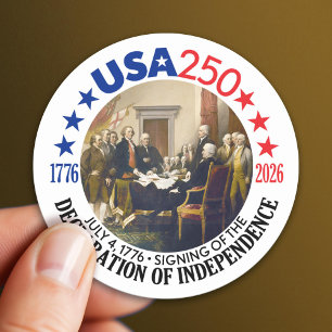 USA 250 - 1776-2026 - Declaration of Independence Classic Round Sticker