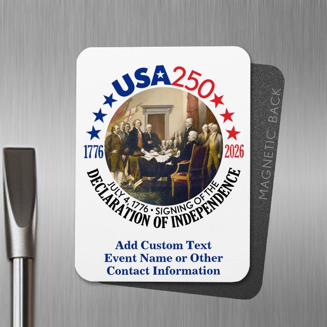 USA 250 - 1776-2026 - Declaration of Independence Magnet (USA 250 Magnet - Celebrate America)