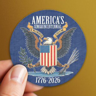 USA 250 - 1776-2026 - Vintage Eagle Coat of Arms Classic Round Sticker