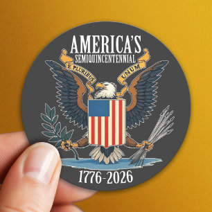 USA 250 - 1776-2026 - Vintage Eagle Coat of Arms Classic Round Sticker