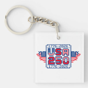 USA 250 – 1776 to 2026 Pixel Art Key Ring
