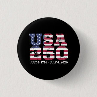 USA 250 4Th Of July 3 Cm Round Badge