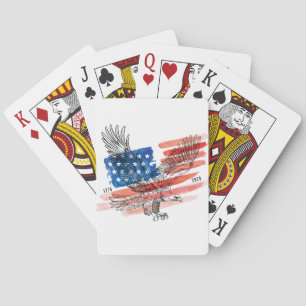USA 250 - American Flag - Bald Eagle - Watercolor Playing Cards