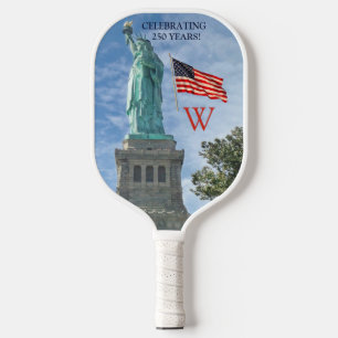 USA 250 American Flag Statue of Liberty Monogram  Pickleball Paddle