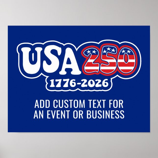 USA 250 - America's 250th Birthday Red White Blue Poster (Front)