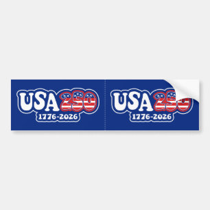 USA 250 - America's 250th Red White Blue - 2 on a Bumper Sticker