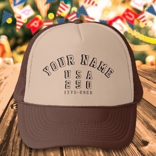 USA 250 America's Anniversary Add Name 4th of July Trucker Hat