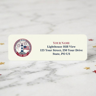 USA 250 Anniversary Lighthouse Red Blue Fireworks 
