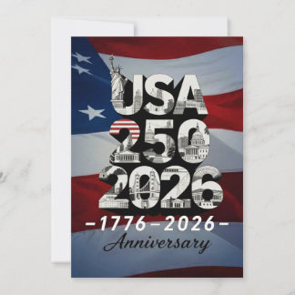 USA 250 Anniversary Patriotic American History Holiday Card