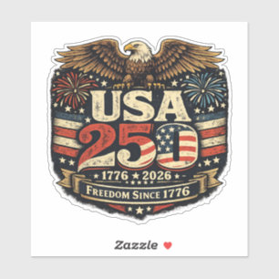 USA 250 Bald Eagle 1776-2026 Patriotic Sticker