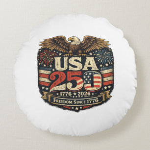 USA 250 Bald Eagle Freedom 1776-2026 Throw Pillow