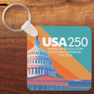 USA 250 Birthday Capital - America Celebration Key Ring