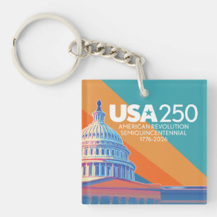USA 250 Birthday Capital - America Celebration Key Ring