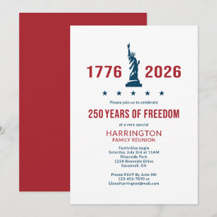 USA 250 Family Reunion    1776 2026 Patriotic Invitation