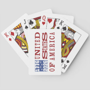 USA 250 Letterpress Style Playing Cards