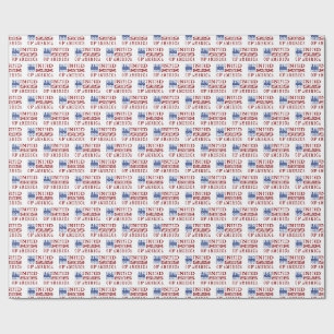 USA 250 Letterpress Style Wrapping Paper