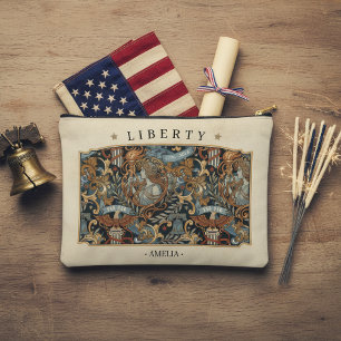 USA 250 Liberty Art Nouveau Pattern Border ID1302 Accessory Pouch
