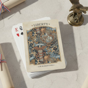 USA 250 Liberty Art Nouveau Pattern Border ID1302 Playing Cards