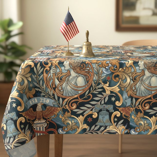 USA 250 Liberty Art Nouveau Pattern ID1302 Tablecloth (Creator Uploaded)