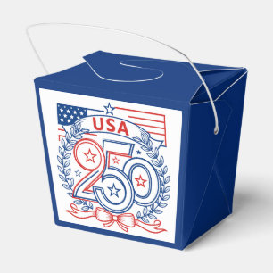USA 250 Patriotic Anniversary Emblem Design Favour Box