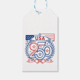 USA 250 Patriotic Anniversary Emblem Design Gift Tags