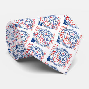 USA 250 Patriotic Anniversary Emblem Design Tie