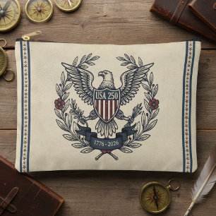 USA 250 Patriotic Eagle Heritage Motif Crm ID1299 Accessory Pouch