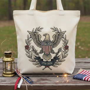 USA 250 Patriotic Eagle Heritage Motif Crm ID1299 Tote Bag