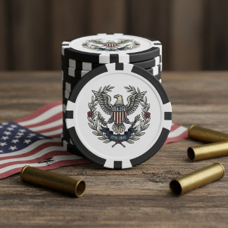 USA 250 Patriotic Eagle Heritage Motif ID1299 Poker Chips