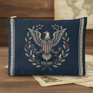 USA 250 Patriotic Eagle Heritage Motif Navy ID1299 Accessory Pouch