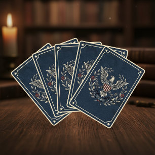 USA 250 Patriotic Eagle Heritage Motif Navy ID1299 Playing Cards