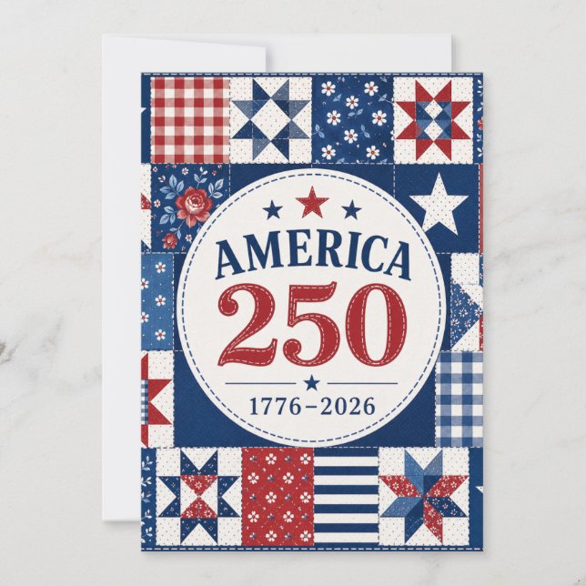 USA 250 Quilted Napkin Invitation (Front)