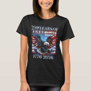 USA 250 Years 1776-2026 Bald Eagle America Flag T-Shirt