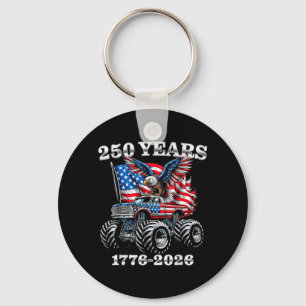 USA 250 Years 1776-2026 Eagle Monster Truck Boys Key Ring