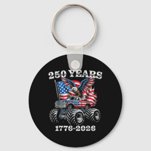 USA 250 Years 1776-2026 Eagle Monster Truck Boys Key Ring
