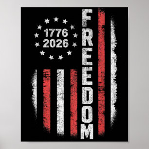 USA 250 Years 1776-2026 Freedom Vintage American Poster