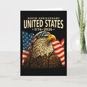 Usa 250 Years 1776-2026 Ld Eagle America Flag Men Card