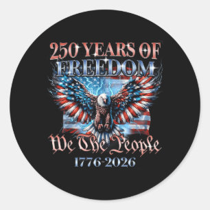 USA 250 Years 1776-2026 We The People Eagle Flag Classic Round Sticker
