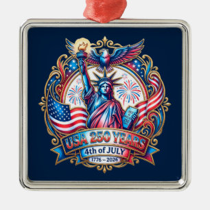 USA 250 years 4th of July 1776-2026 Metal Tree Decoration