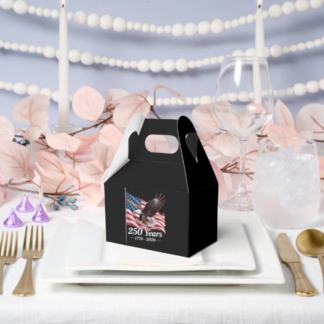 USA 250 Years Eagle 1776-2026 Flag Favour Box (Wedding)