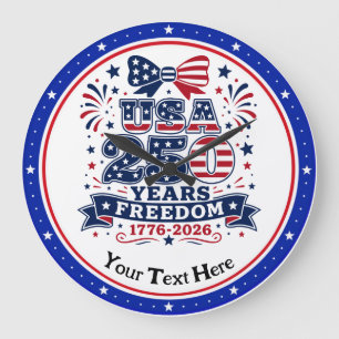 USA 250 Years Freedom 1776 - 2926 Large Clock