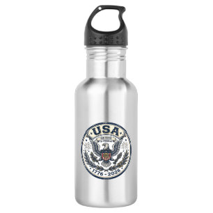 USA 250 Years Freedom Vintage Eagle Badge Shirt_1 532 Ml Water Bottle