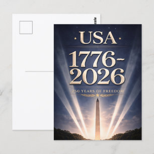 USA 250 Years Independence Day Washington DC Postcard