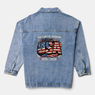 USA 250 Years of Freedom 1776–2026 Patriot Denim Jacket
